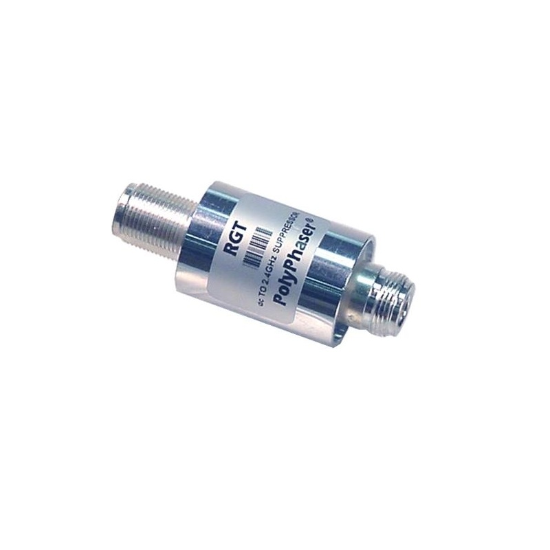 PolyPhaser RGT Type N F/F Bulkhead Coaxial RF Surge Protector, DC - 2.4GHz, 50W, IP67, 60 V Max — PolyPhaser