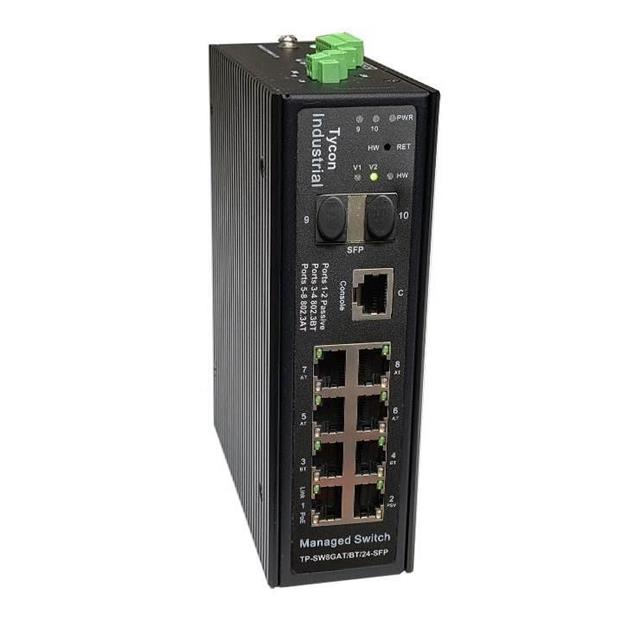 Tycon Managed Gigabit 8 Port PoE Switch with 802.3bt/at/24V/SFP Ports — Tycon Systems