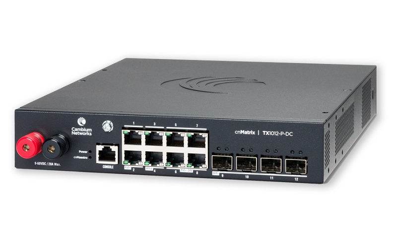 Cambium cnMatrix TX1012-P-DC 12-Port DC Powered PoE WISP Tower Switch — Cambium Networks