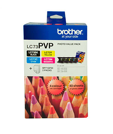 BROTHER LC73PVP Photo Value Pack BK/C/Y/M 600 — BROTHER