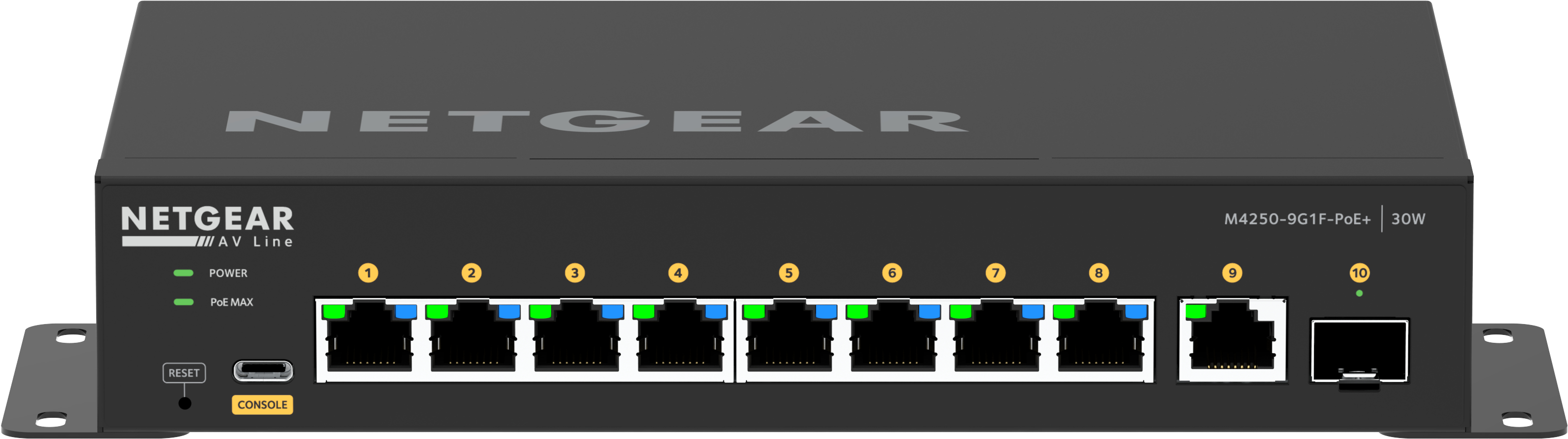 NETGEAR M4250-9G1F-POE+ DM SWITCH 8X1G POE+ 110W — NETGEAR