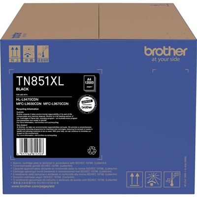 BROTHER TN851XLBK XL BLACK TONER CARTRIDGE — BROTHER
