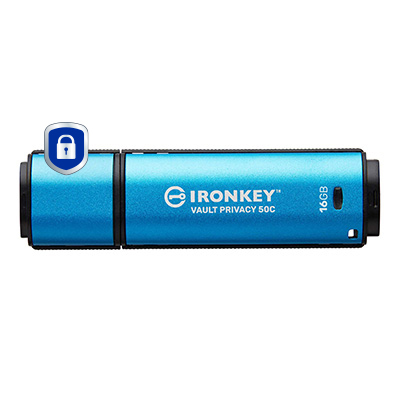 KINGSTON 16GB USB-C IronKey Vault P 50C AES-256 — KINGSTON