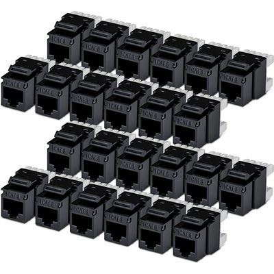 Cat6 Keystone Jack 24-Pack 180-Deg — StarTech.com