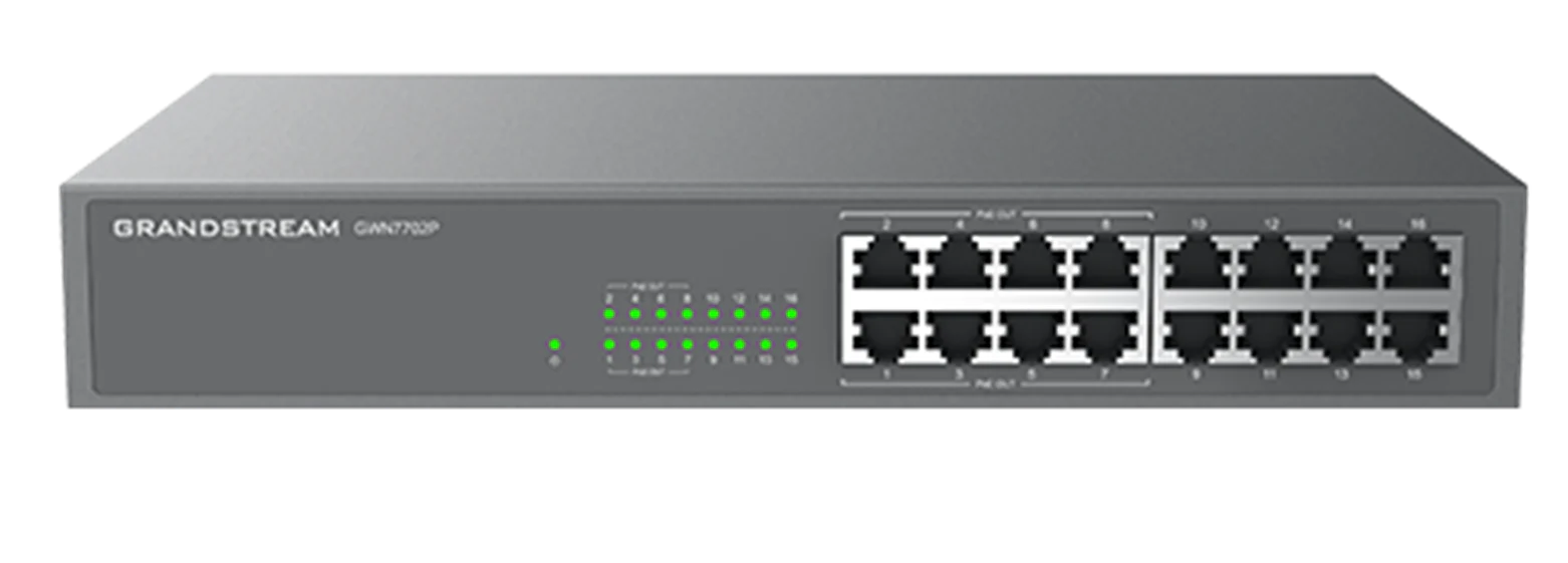 GWN7702P Unmanaged Network Switch 16-Port 8-PoE — Grandstream Networks
