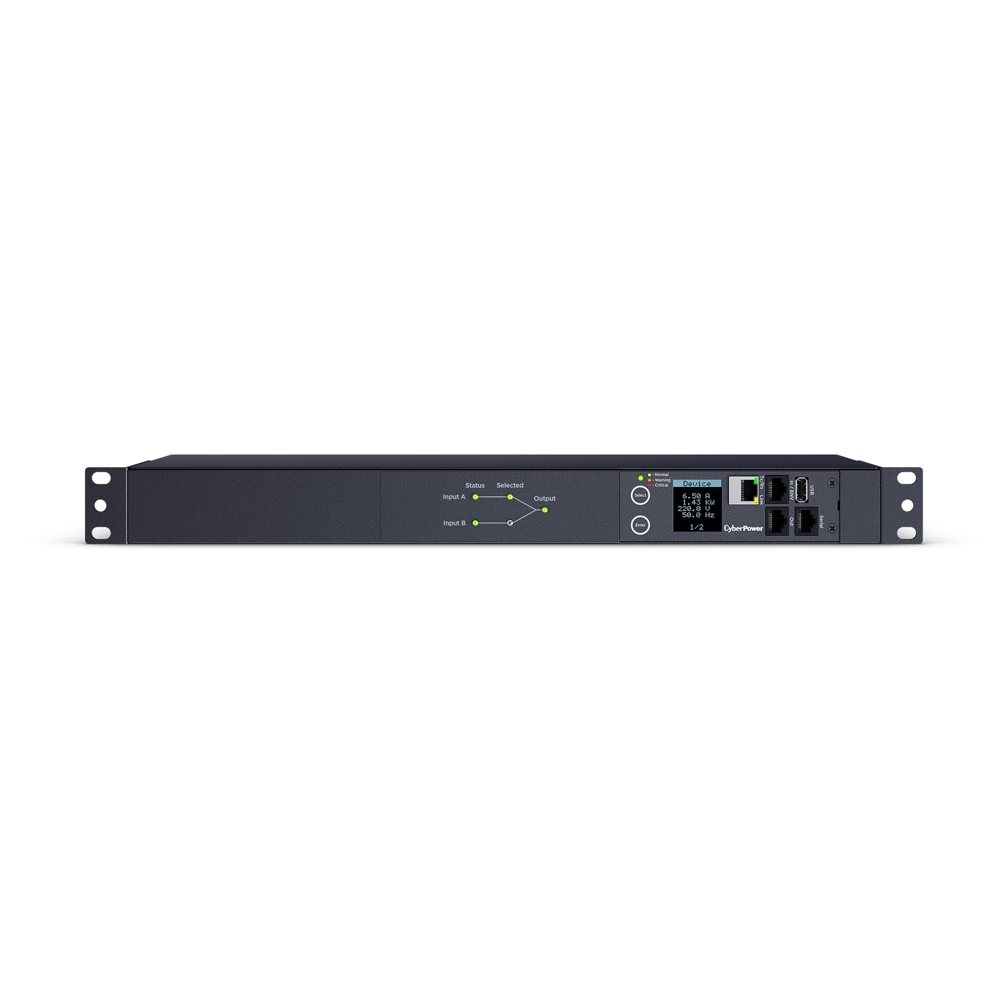 Switched Automatic Transfer Switch 1U 10Amp input/output — CyberPower Systems