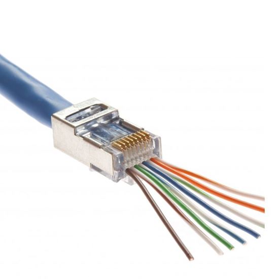 PLATINUM TOOLS Cat5e/6 Shielded EZ-RJ45 Plug with Internal Ground. — Platinum Tools