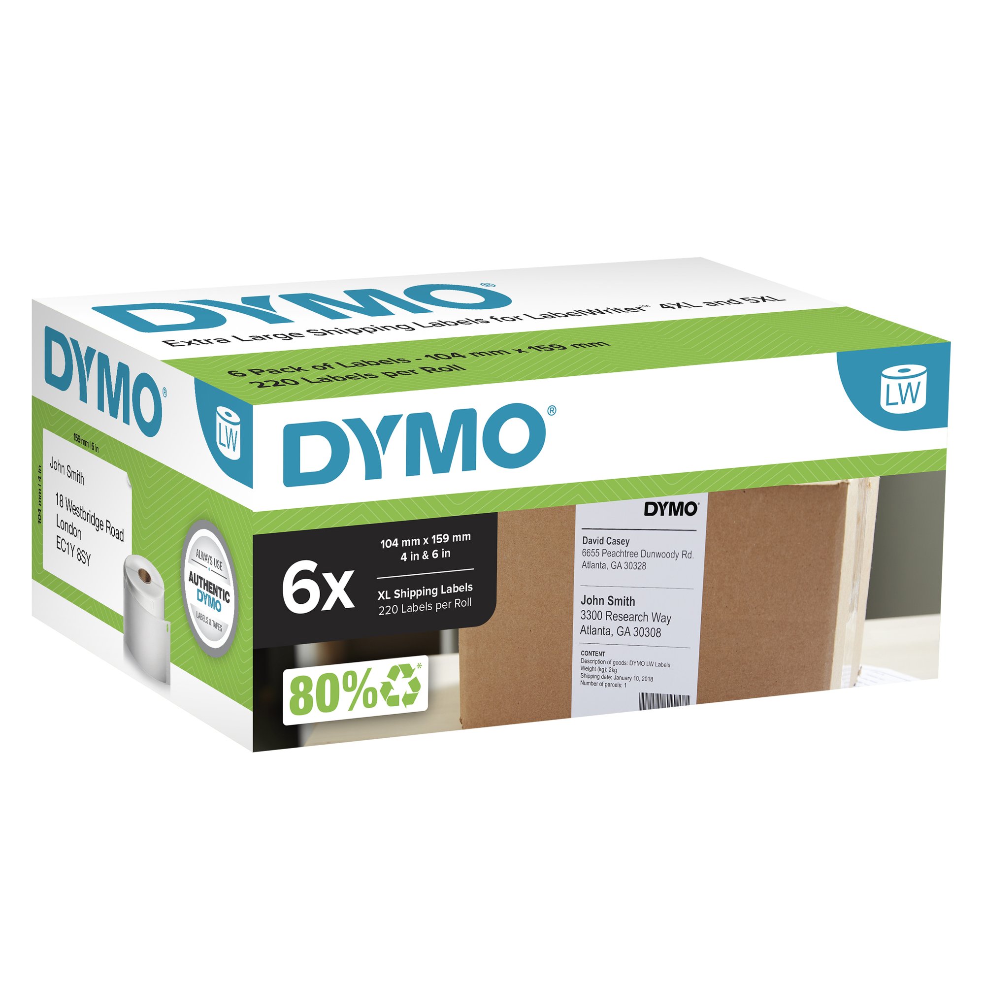 Dymo LabelWriter Extra Large Shipping Labels 104mm x 159mm — Dymo