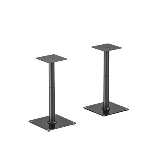 BRATECK 24" Aluminium/Glass Floor Standing BookShelf Speaker Stands. — Brateck