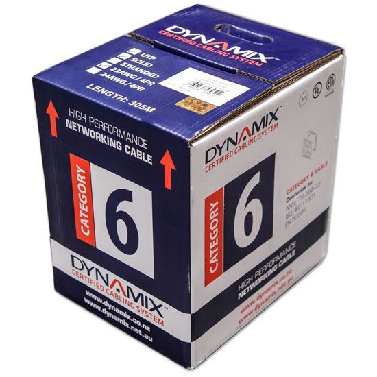 DYNAMIX 305m Cat6 Green UTP SOLID Cable Roll, 250MHz, 23AWGx4P, PVC — Dynamix