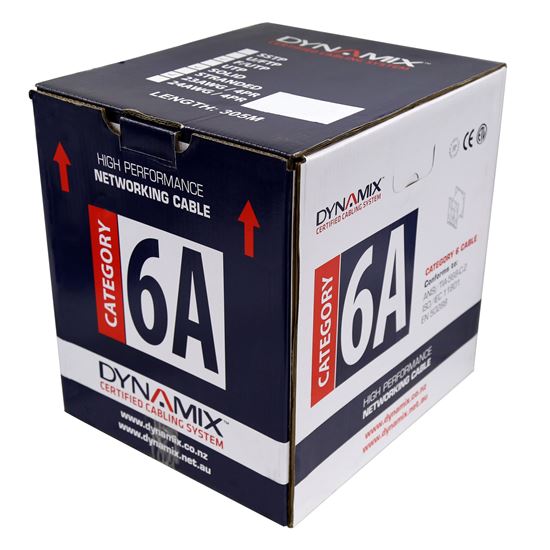 DYNAMIX 305m Cat6A Blue F/UTP Cable Roll, 500MHz, 23AWGx4P — Dynamix