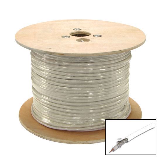 305m Roll RG6 Shielded Cable White. 75ohm. 18AWG solid — Dynamix