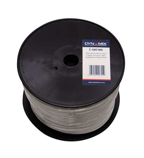 DYNAMIX 100m 8C 0.44mm Bare Copper Security Cable Supplied on Plastic — Dynamix