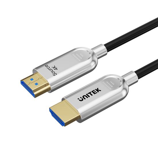UNITEK 60m HDMI 4K Fibre Optic 2.0 Cable with 24K Gold-plated — Unitek