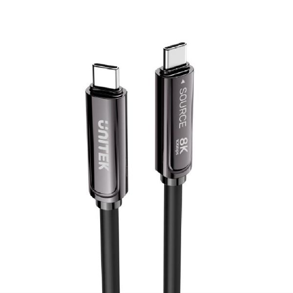 5M 8K Fiber Optic Full Featured USB-C Cable. High Speed 10Gbps Transfer, 60W PD — UNITEK