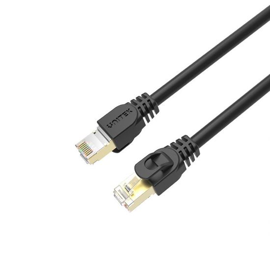 UNITEK 15m CAT7 Black SSTP 26AWG Patch Lead in PVC Jacket. — Unitek