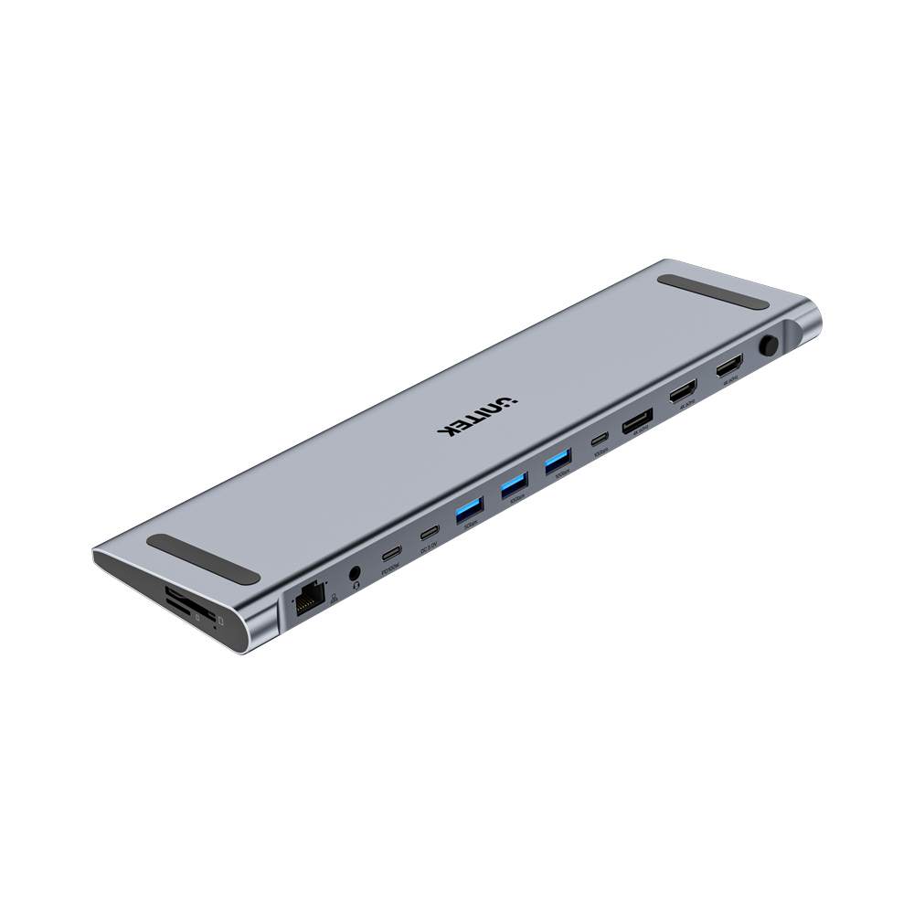 UNITEK 13-in-1 Multi-Port Triple 4K KVM Docking Station with USB-C — Unitek