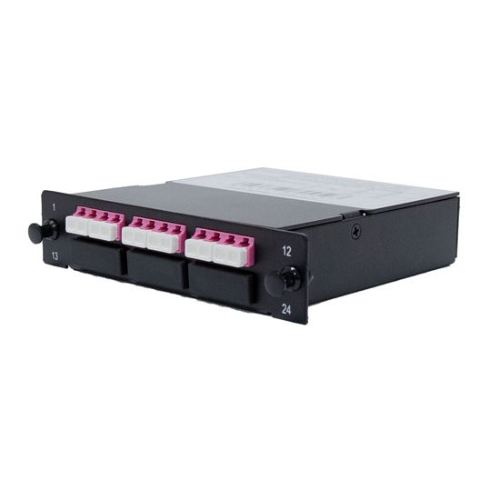 DYNAMIX MPO OM4 3 Port LC Quad Multimode 12 Fibre Cassette. — Dynamix