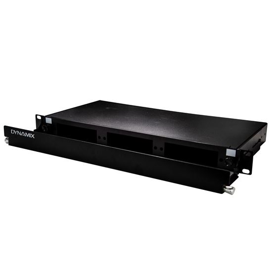 DYNAMIX 19' 1U Fibre Patch Panel Three Slot. Metal Sliding Drawer — Dynamix
