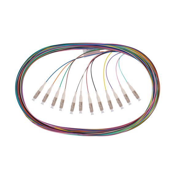 DYNAMIX 2M LC Pigtail OM3 12x Pack Colour Coded, 900um Multimode — Dynamix