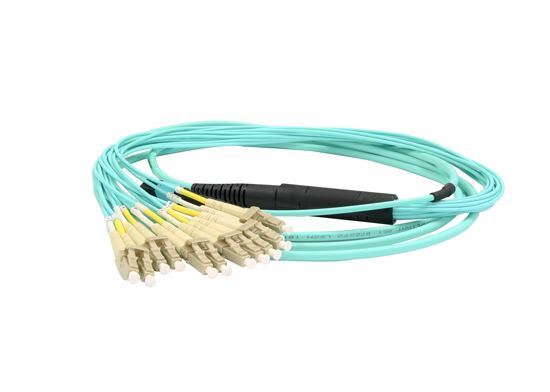 DYNAMIX 3M OM3 12C MTP Female to LC Duplex, 2mm Fan-out 0.5m. — Dynamix