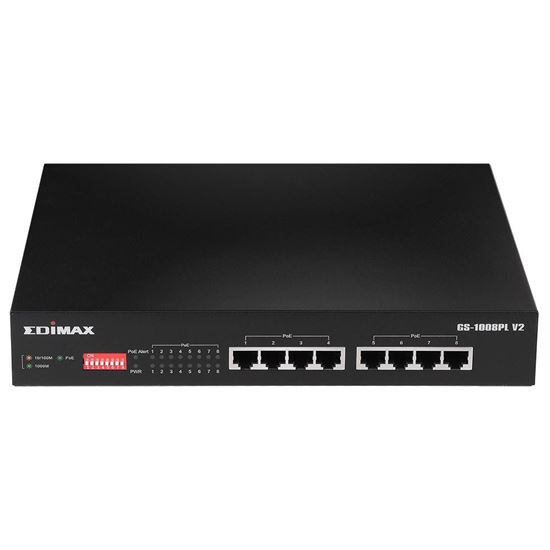 EDIMAX 8 Port Gigabit PoE+ Long Range Unmanaged Switch with DIP — Edimax