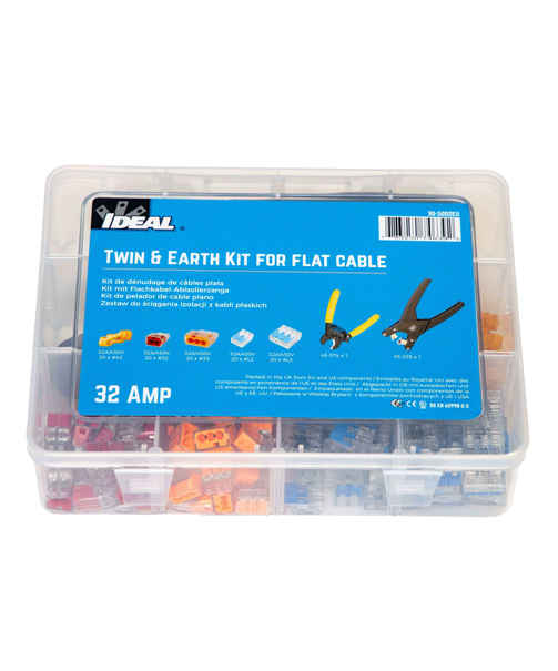 IDEAL INDUSTRIES Twin and Earth 32A Kit for Flat Cable. Box of 100 — Ideal Industries