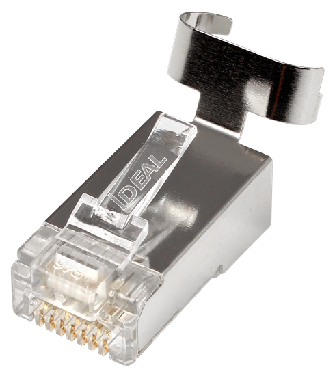 IDEAL INDUSTRIES CAT6A/6/5e STP RJ45 Push Through Plug (Staggered). — Ideal Industries