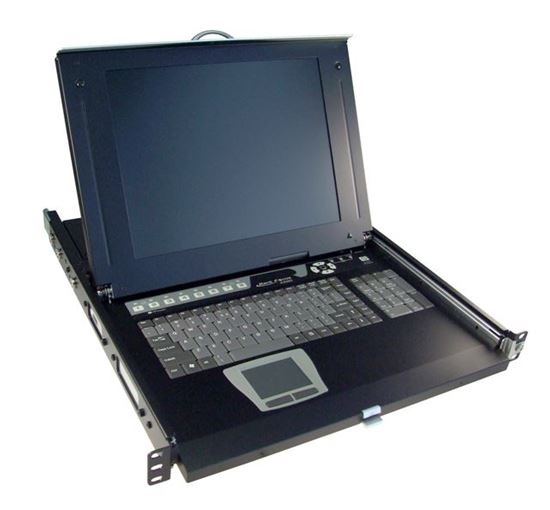 REXTRON All-in-1 Integrated LCD KVM Drawer. 8 Port, 19'' Screen Size. — Rextron