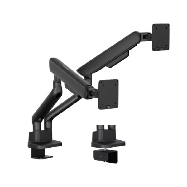 17"-35" Elite Dual Screen Mechanical Spring Monitor Arm. Max Load 2x 11Kgs, Black — Brateck