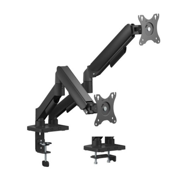17"-32" Dual Monitor Mechanical Spring Monitor Arm. Max Load 2x 9Kgs, Black — Brateck