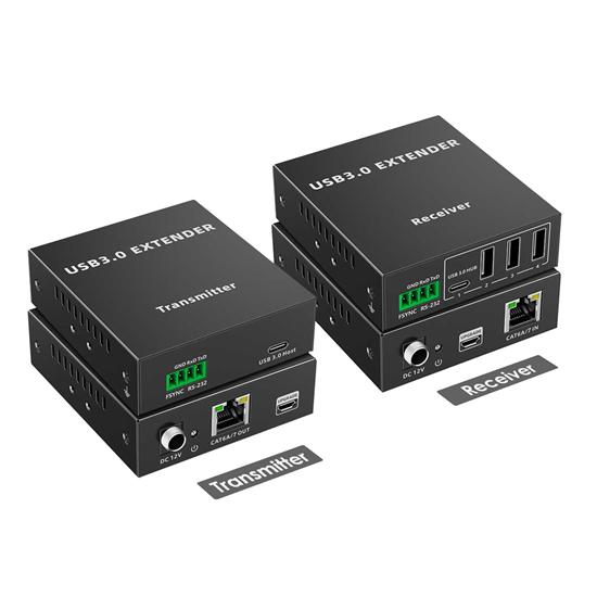 LENKENG 4-Port USB-A 3.0 Extender Over Cat5e/6/7 Network Cable. — lenkeng