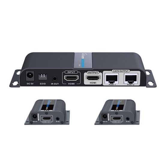 LENKENG 1-In-2-Out 1080P HDMI Extender. 1x HDMI in & 2x RJ45 out. — Lenkeng
