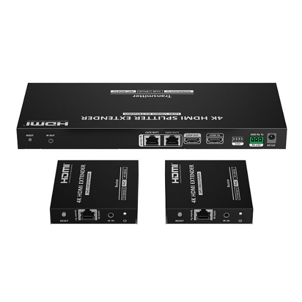 1-In-2-Out 4K@60Hz HDMI Splitter Extender Included IR Extension Leads — Lenkeng