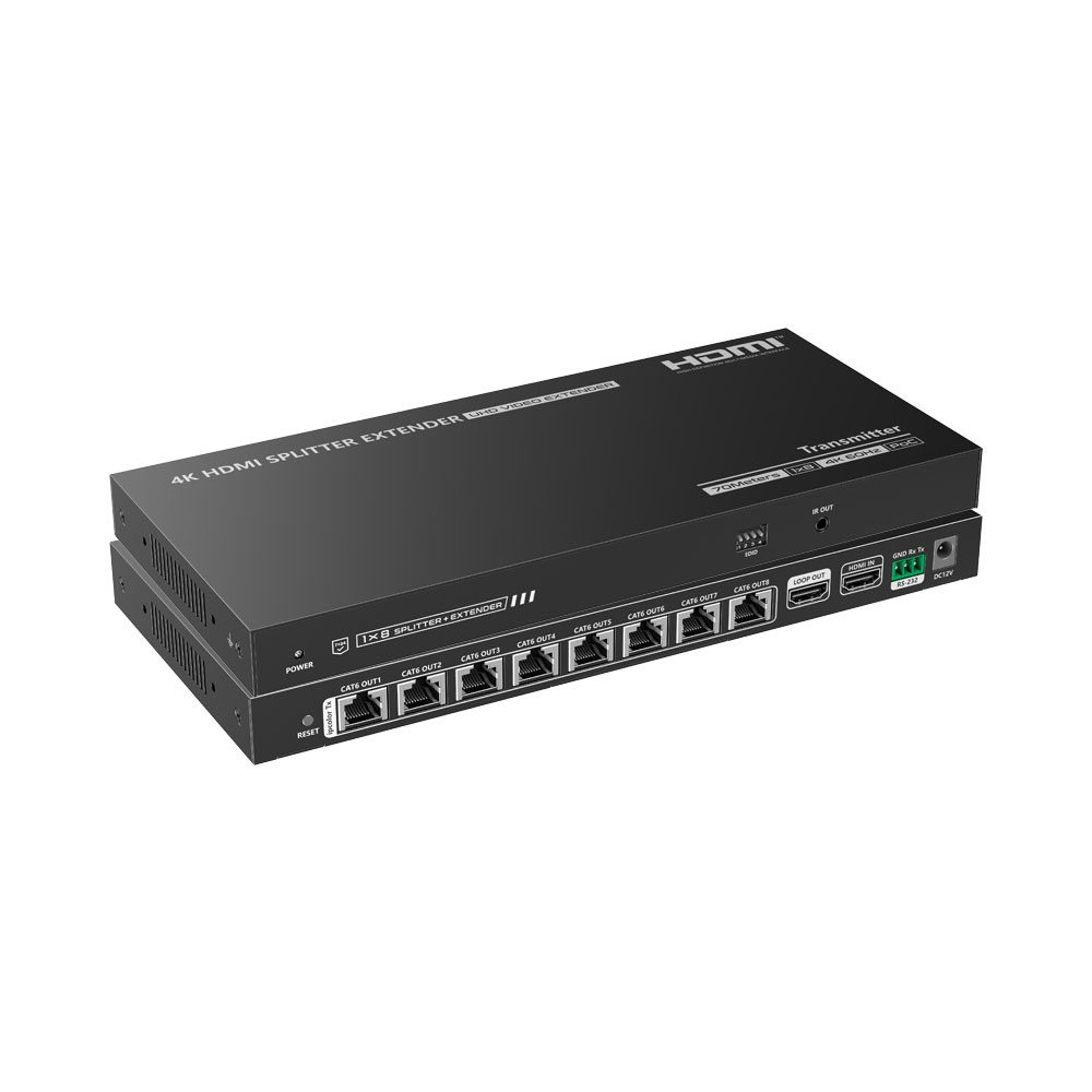 1-In-8-Out 4K@60Hz HDMI Splitter Extender — Lenkeng