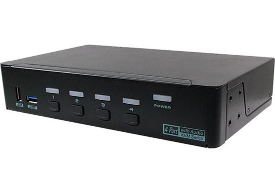REXTRON 4 Ports True 4K HDMI KVM Switch With HDCP Engine & 3.5mm — Rextron