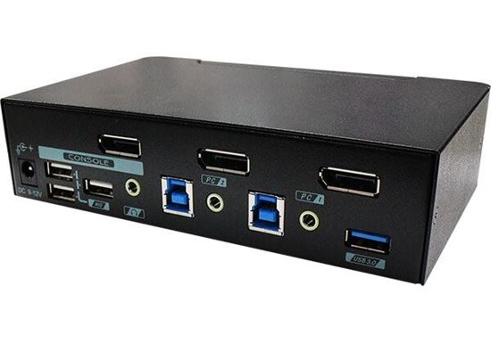 REXTRON 2 Ports 8K Dual Monitor DisplayPort 1.4 KVM Switch With — Rextron