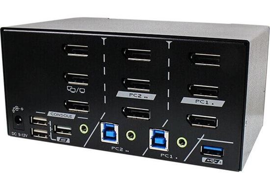 REXTRON 2 Ports 8K Triple Monitor DisplayPort 1.4 KVM Switch With — Rextron