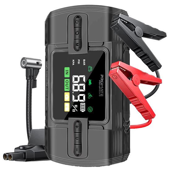 PROMATE 4in1 1200A/12V Heavy Duty Car Jump Starter & Air Compressor — Promate