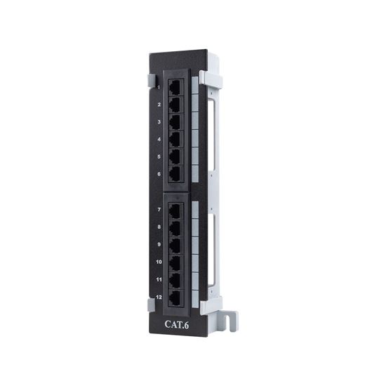 DYNAMIX Mini 1U RJ45 12 Port Patch Panel, Cat6 T568A & T568B Wiring — Dynamix