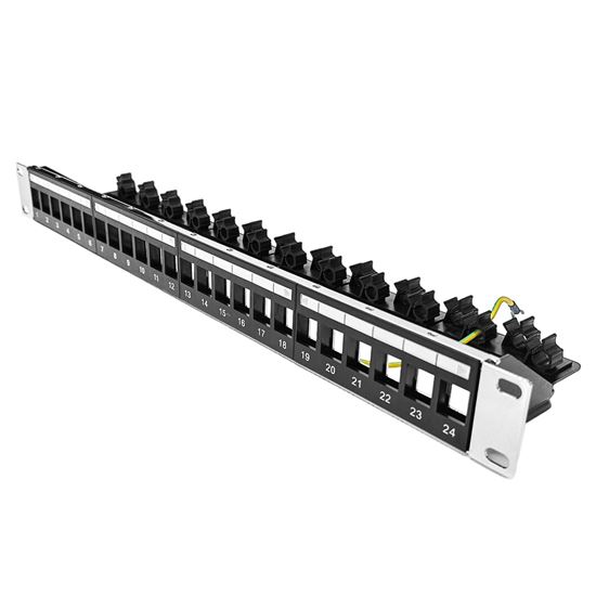 DYNAMIX 24 Port 19' 1RU STP / UTP Unloaded Keystone Patch Panel — Dynamix