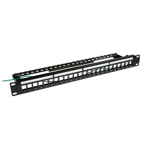 DYNAMIX 24 Port 19' 1RU STP / UTP Unloaded Keystone Patch Panel — Dynamix