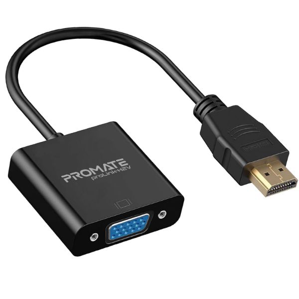 HDMI (Male) To VGA (Female) Display Adaptor Kit. Supports Up To 1920x1080@60Hz. — Promate