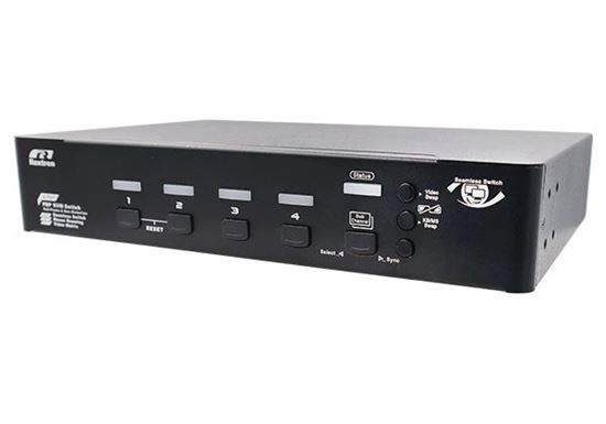 REXTRON 4-Port Seamless True 4K KVM Switch with Video Matrix, PbP Mode, — Rextron