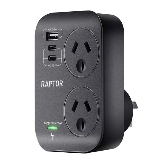 Raptor 2 Way Adaptor 2x USB-C 45W PD 1x 36W USB-A Ports — Jackson