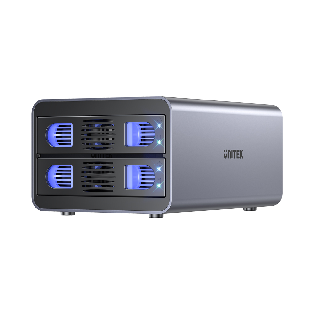 UNITEK 2-Bay USB-C RAID External HD Enclosure. Supports RAID 1 — Unitek