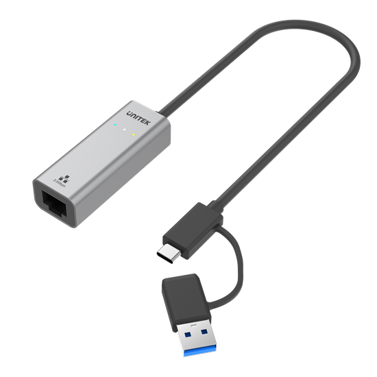UNITEK USB to 2.5G Ethernet Adapter with 2-in-1 Connectors (USB-C & — Unitek