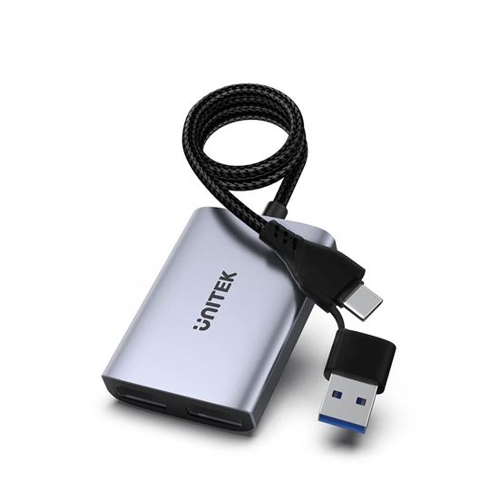 UNITEK HDMI Dual Port Adapter with 60cm Cable & USB-A&USB-C Connectors — Unitek
