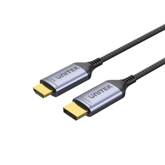 UNITEK 1.8M 8K 60Hz DisplayPort 1.4 to HDMI 2.1 Adpater Cable. — Unitek