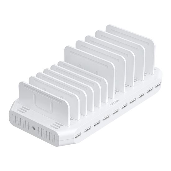UNITEK 10-Port 60W Smart Charging Station with 10x 2.4A USB-A Ports. — Unitek